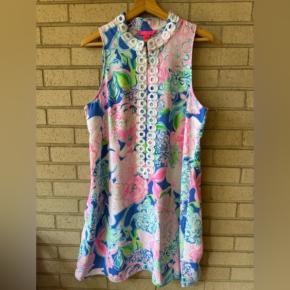 Lilly Pulitzer Jane Shift Dress Peony For Your Thoughts Sz 12 Zip Floral